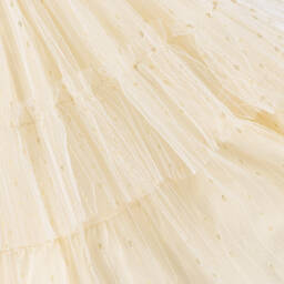 Le Chic-Girls Elegant Gold Satin Tulle Dress | Childrensalon Outlet