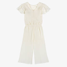 Le Chic-Girls Elegant Ivory Playsuit With Waist Tie | Childrensalon Outlet