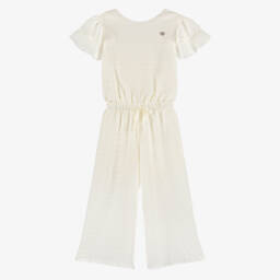 Le Chic-Girls Elegant Ivory Playsuit With Waist Tie | Childrensalon Outlet