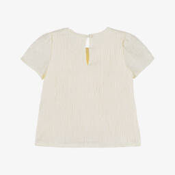 Le Chic-Элегантный кремовый атласный топ для девочек | Childrensalon Outlet