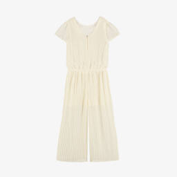 Le Chic-Элегантный кремовый комбинезон с широкими штанинами для девочек | Childrensalon Outlet