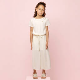 Le Chic-Элегантный кремовый комбинезон с широкими штанинами для девочек | Childrensalon Outlet