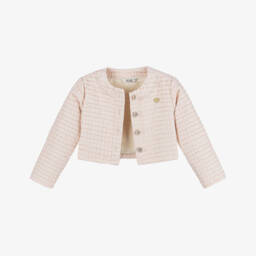 Le Chic-Элегантное розовое твидовое пальто для девочек | Childrensalon Outlet