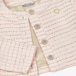 Le Chic-Элегантное розовое твидовое пальто для девочек | Childrensalon Outlet