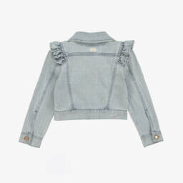 Le Chic-Girls Elegant Ruffled Blue Jacket | Childrensalon Outlet