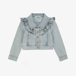 Le Chic-Girls Elegant Ruffled Blue Jacket | Childrensalon Outlet