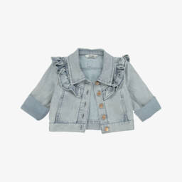 Le Chic-Girls Elegant Ruffled Blue Jacket | Childrensalon Outlet