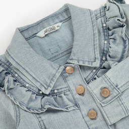 Le Chic-Girls Elegant Ruffled Blue Jacket | Childrensalon Outlet