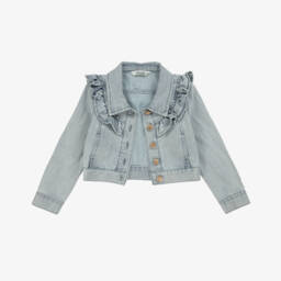 Le Chic-Girls Elegant Ruffled Blue Jacket | Childrensalon Outlet