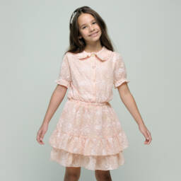 Le Chic-Платье из шифона с цветочным узором для девочек розовое | Childrensalon Outlet