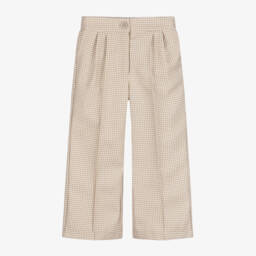 Le Chic-Girls Gold Check Pattern Trousers | Childrensalon Outlet