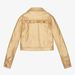 Le Chic-Girls Gold Faux Leather Jacket | Childrensalon Outlet