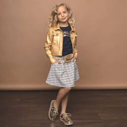 Le Chic-Girls Gold Faux Leather Jacket | Childrensalon Outlet