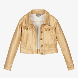 Le Chic-Girls Gold Faux Leather Jacket | Childrensalon Outlet