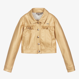 Le Chic-Girls Gold Faux Leather Jacket | Childrensalon Outlet