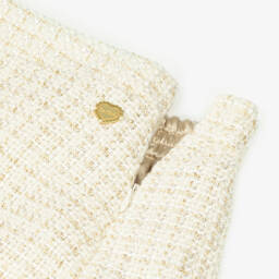 Le Chic-Girls Gold-Infused Ivory Tweed Skirt | Childrensalon Outlet