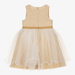 Le Chic-Золотисто-белое платье из тюля | Childrensalon Outlet