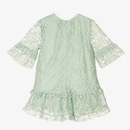 Le Chic-Girls Green Lace Ruffle Dress | Childrensalon Outlet