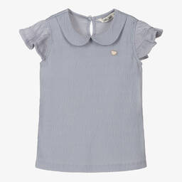 Le Chic-Girls Grey Crinkle Blouse | Childrensalon Outlet