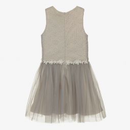 Le Chic-Girls Grey Tulle & Lace Dress | Childrensalon Outlet