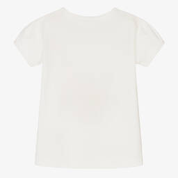 Le Chic-Girls Ivory Cotton Ballerina T-Shirt | Childrensalon Outlet