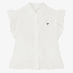 Le Chic-Girls Ivory Cotton Blouse | Childrensalon Outlet