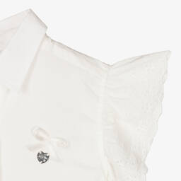 Le Chic-Girls Ivory Cotton Blouse | Childrensalon Outlet