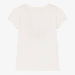 Le Chic-Girls Ivory Cotton Butterfly T-Shirt | Childrensalon Outlet