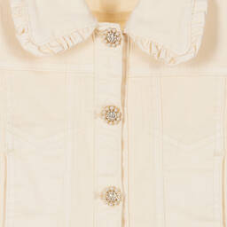 Le Chic-Girls Ivory Denim Jacket | Childrensalon Outlet