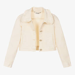 Le Chic-Girls Ivory Denim Jacket | Childrensalon Outlet