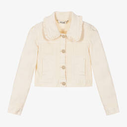 Le Chic-Girls Ivory Denim Jacket | Childrensalon Outlet