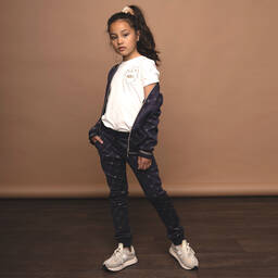 Le Chic-Girls Ivory Diamanté T-Shirt | Childrensalon Outlet