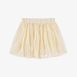 Le Chic-Girls Ivory Dotted Ruffle Skirt | Childrensalon Outlet
