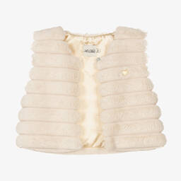 Le Chic-Кремовый жилет из искусственного меха | Childrensalon Outlet