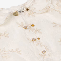 Le Chic-Кремовое шифоновое платье с цветочным узором для девочек | Childrensalon Outlet