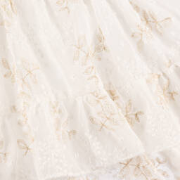 Le Chic-Кремовое шифоновое платье с цветочным узором для девочек | Childrensalon Outlet