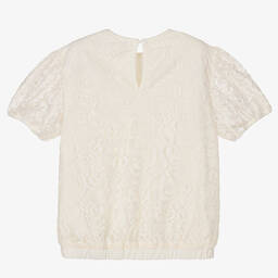 Le Chic-Girls Ivory Lace Blouse | Childrensalon Outlet