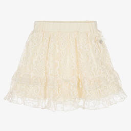 Le Chic-Girls Ivory Lace Skirt | Childrensalon Outlet