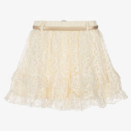 Le Chic-Girls Ivory Lace Skirt | Childrensalon Outlet