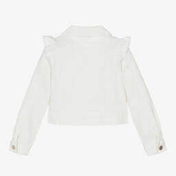 Le Chic-Кремовая джинсовая куртка с жемчужинами | Childrensalon Outlet