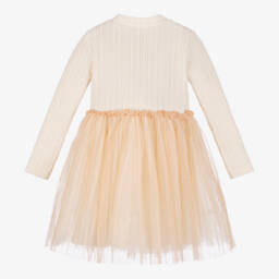 Le Chic-Girls Ivory & Pink Sparkle Tulle Gown | Childrensalon Outlet