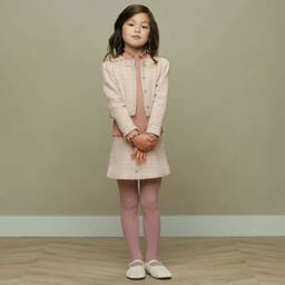 Le Chic-Girls Ivory & Pink Tweed Jacket  | Childrensalon Outlet