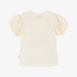 Le Chic-Girls Ivory Top with Chiffon Detail | Childrensalon Outlet