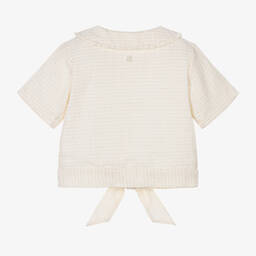 Le Chic-Girls Ivory Tweed Blouse | Childrensalon Outlet