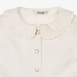 Le Chic-Girls Ivory Tweed Blouse | Childrensalon Outlet