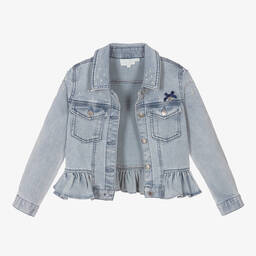 Le Chic-Голубая джинсовая куртка с жемчужинами | Childrensalon Outlet