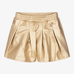 Le Chic-Girls Metallic Gold Shorts | Childrensalon Outlet