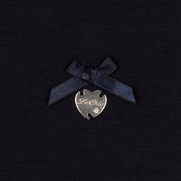 Le Chic-Girls Navy Blue Cotton Jersey Dress | Childrensalon Outlet