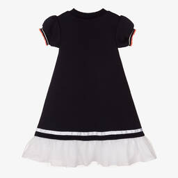 Le Chic-Girls Navy Blue Cotton Jersey Dress | Childrensalon Outlet