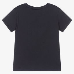 Le Chic-Girls Navy Blue Cotton T-Shirt | Childrensalon Outlet
